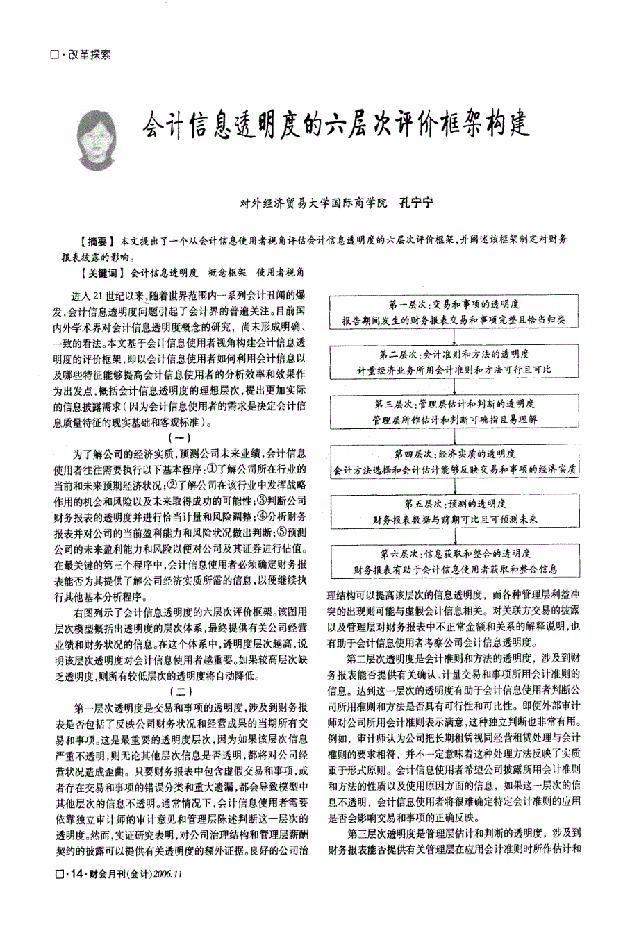 会计信息透明度的六层次评价框架构建_第1页