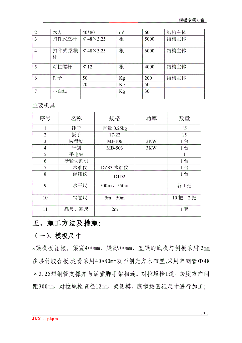 庆祥国际大厦项目模板专项方案_第3页