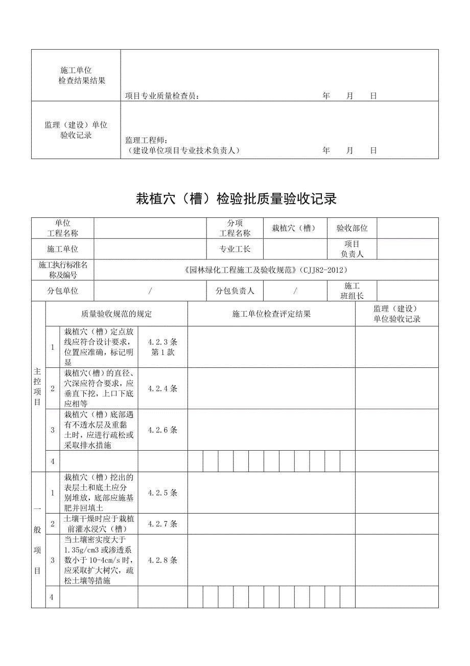 《园林绿化工程施工及验收规范》表格_第5页