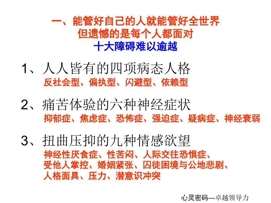 经典实用有价值的企业管理培训课件：心灵密码与卓越领导力(孟昭春)_第3页