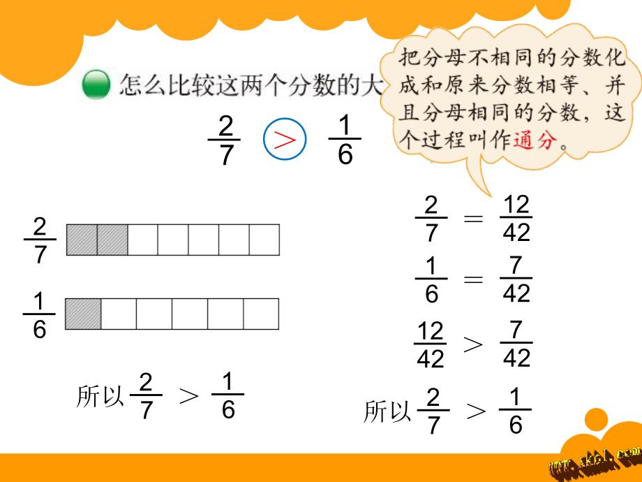 2014年北师大版五年级上册数学第五单元分数的大小课件_第3页