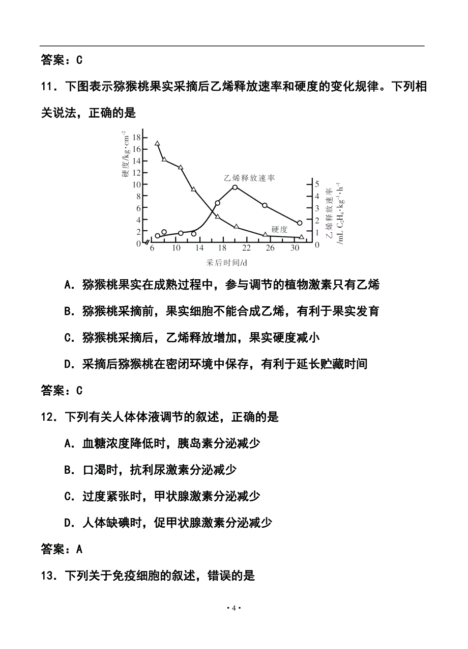 2017届江苏省南通市高三第二次调研测试生物试卷及答案_第4页