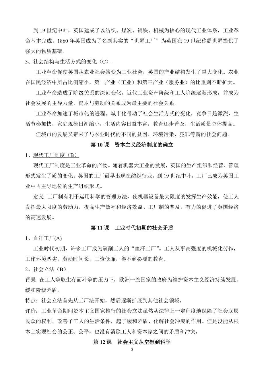 上海高中历史会考知识点整理_第四分册_第5页