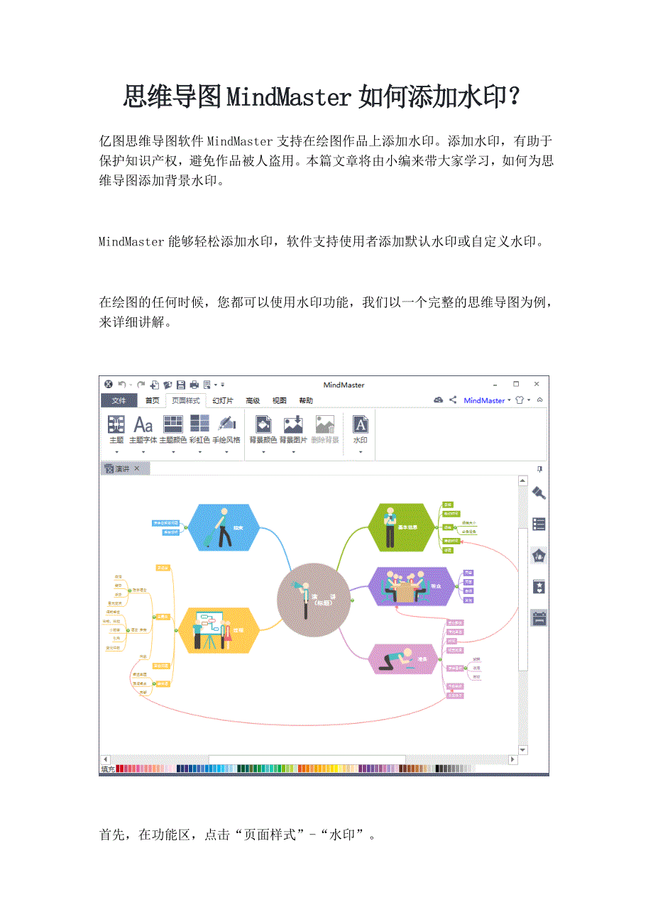 思维导图MindMaster如何添加水印_第1页