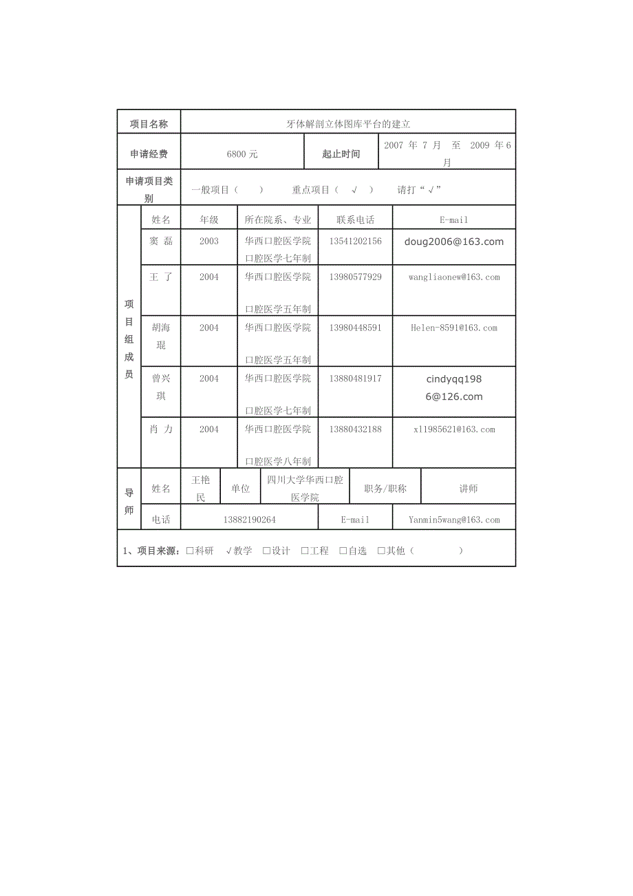 大学生创新性实验计划项目申请书——样板_第2页