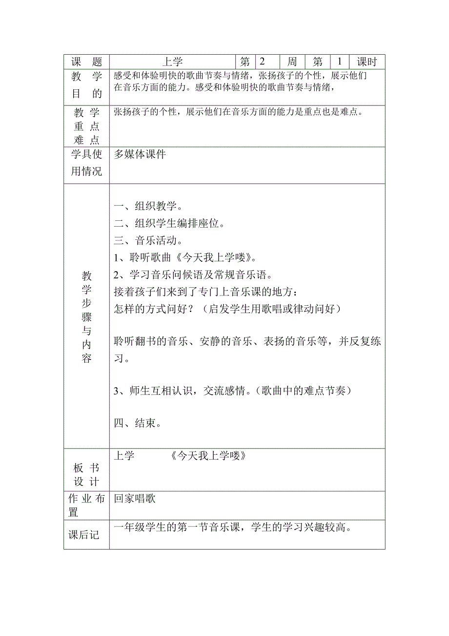 一年级上册音乐教案 花城版_第1页