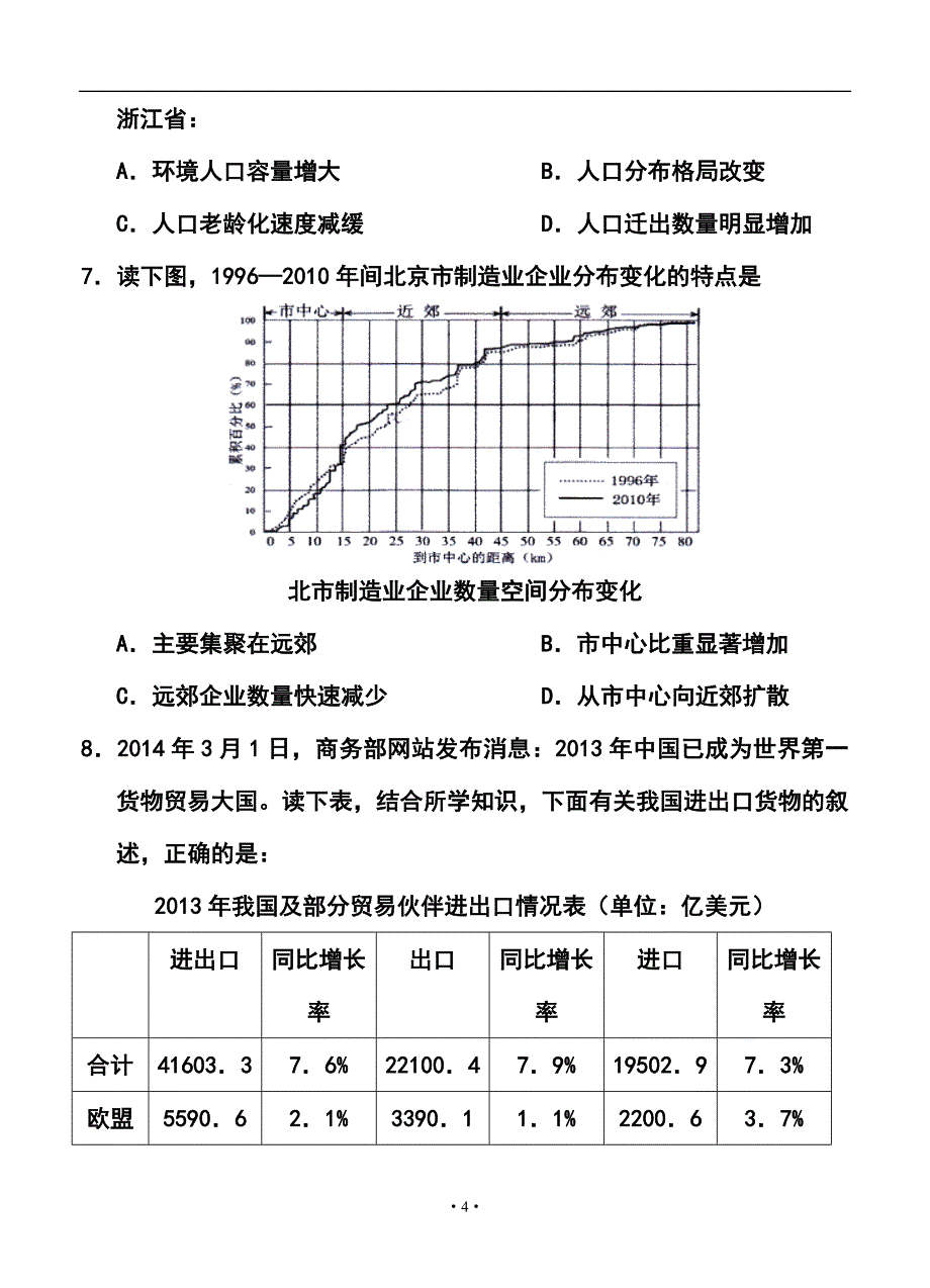 2017届广东省佛山市普通高中高三教学质量检测（二）文科综合试题及答案_第4页