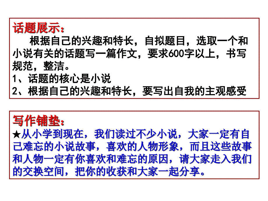 鲁教版语文九年级上册写作《走进小说天地》ppt课件_第4页