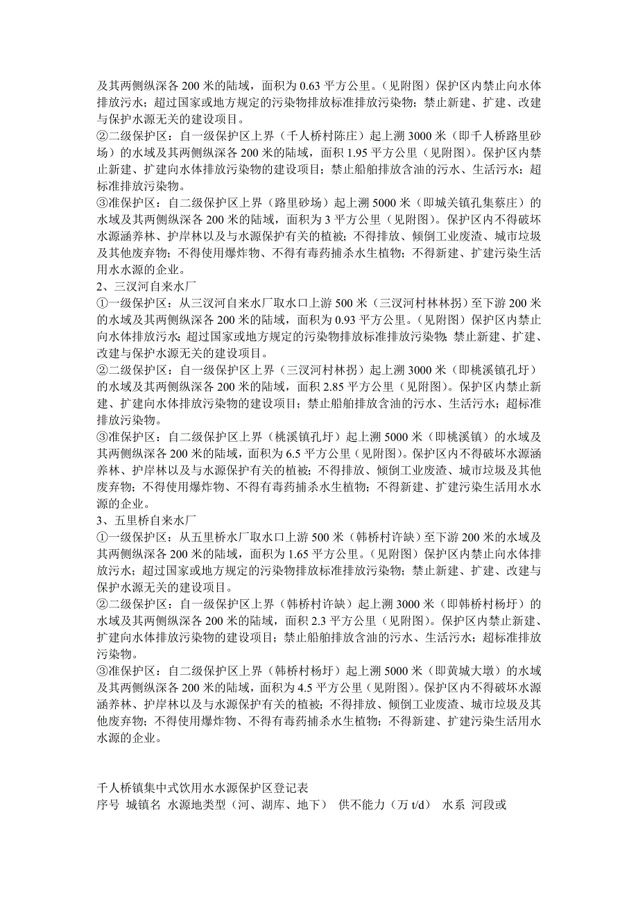 千人桥镇饮用水水源地保护区划分_第3页