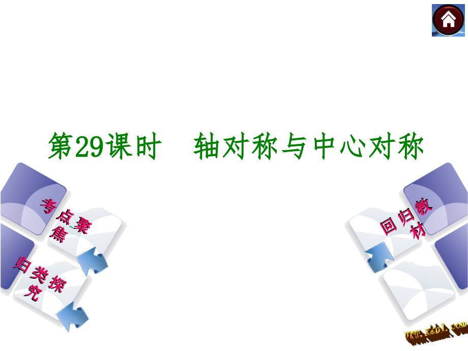 2015年中考数学新课标人教版复习课件第29课时轴对称与中心对称课件_第1页