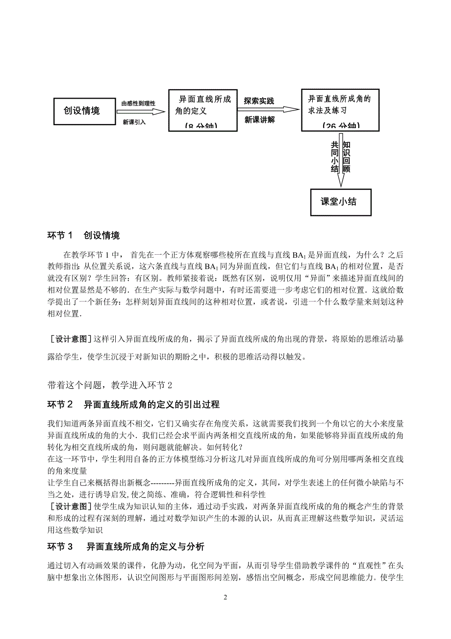 说课稿：异面直线所成的角_第2页