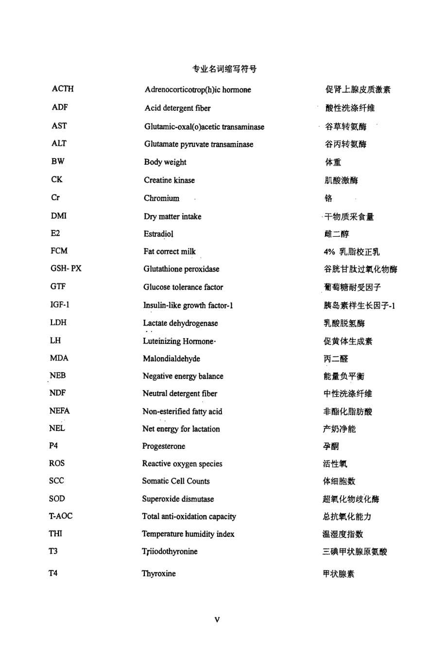 吡啶羧酸铬对热应激下奶牛生产性能、血液生化指标和繁殖性能的影响硕士论文_第5页