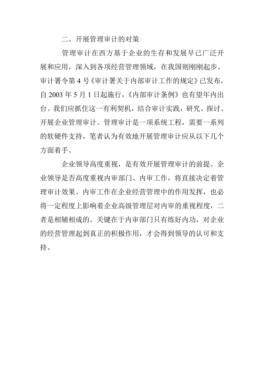 管理审计问题对策论文 _第3页