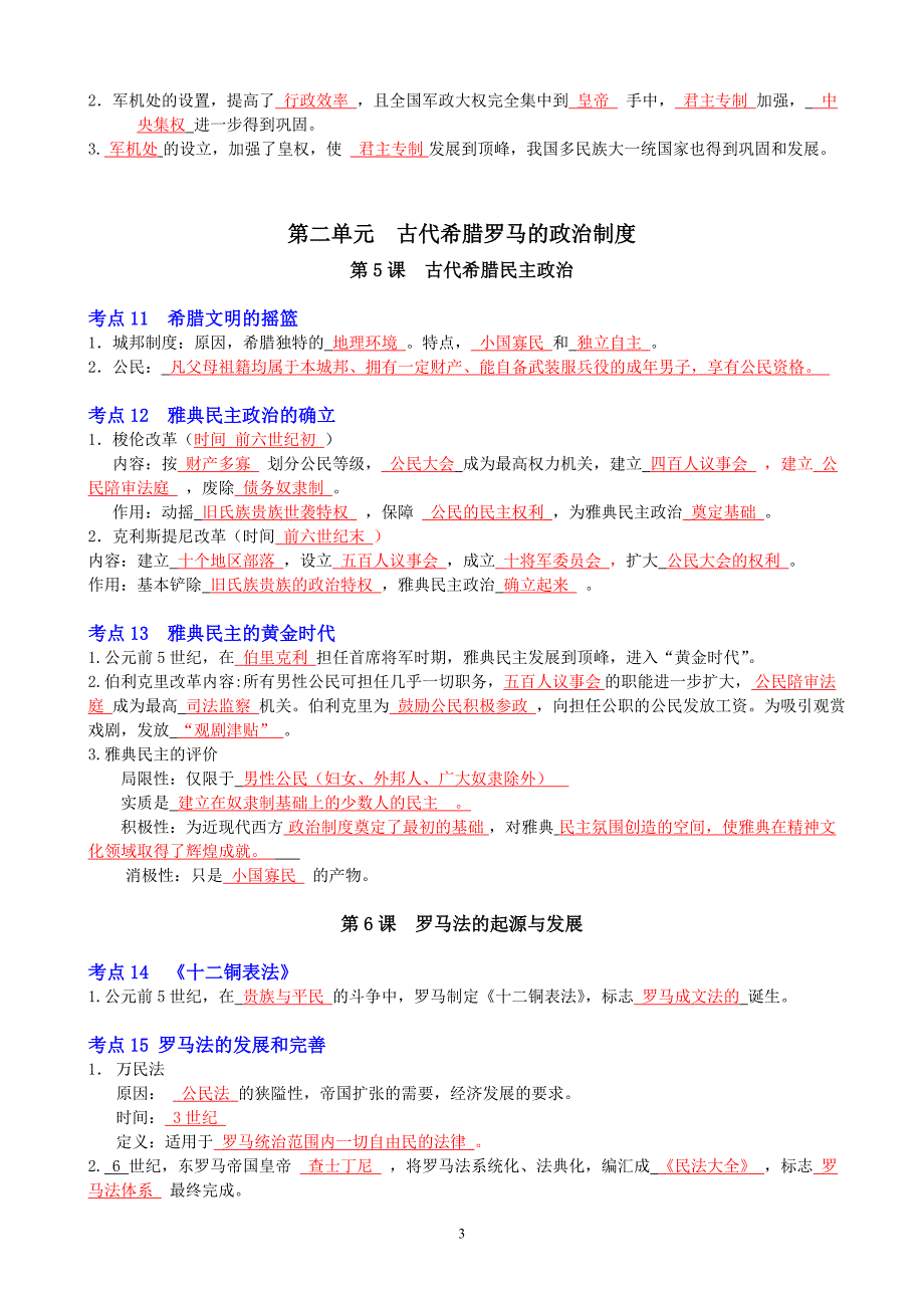 高中新课标历史必修一、二、三知识总结_第3页