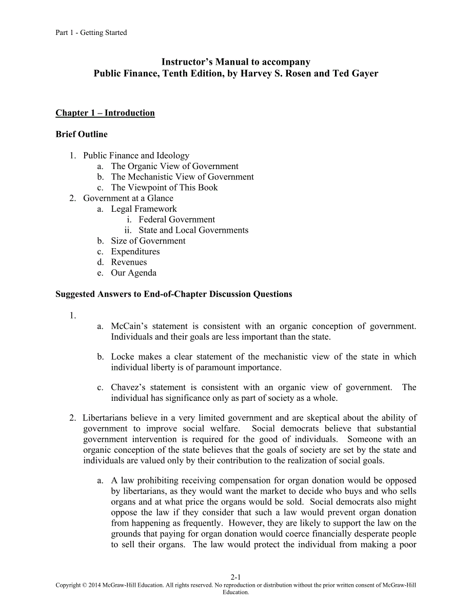 《财政学》罗森英文版课后习题答案上_第1页