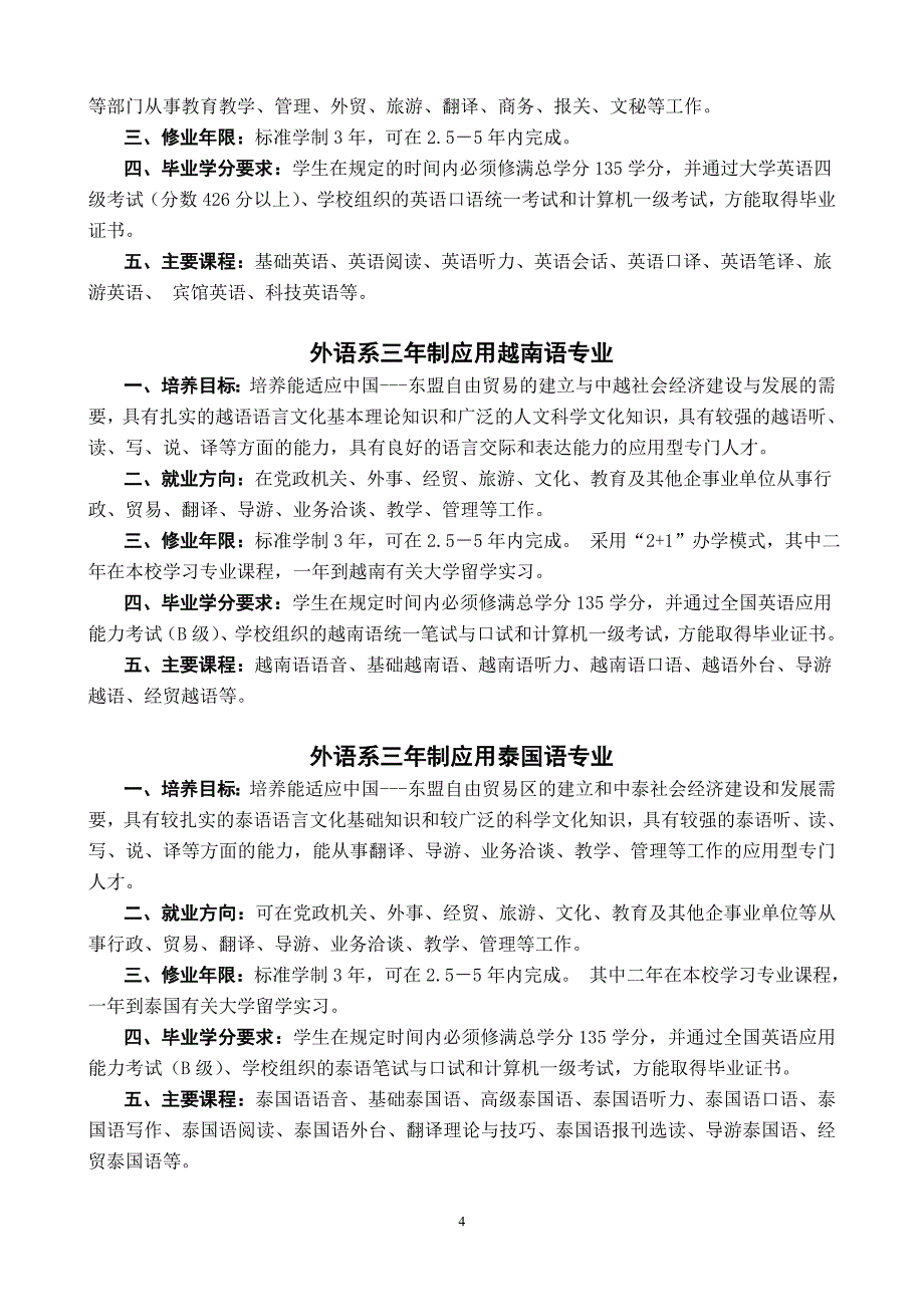 南宁师范高等专科学校各专业介绍_第4页