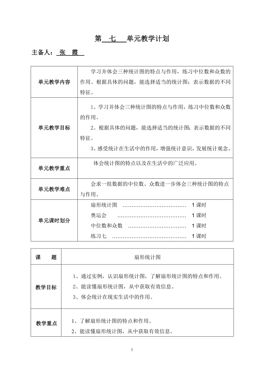 五年级第七单元教学计划_第1页