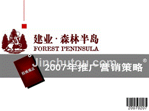 郑州建业森林半岛地产项目2007年推广营销策略方案