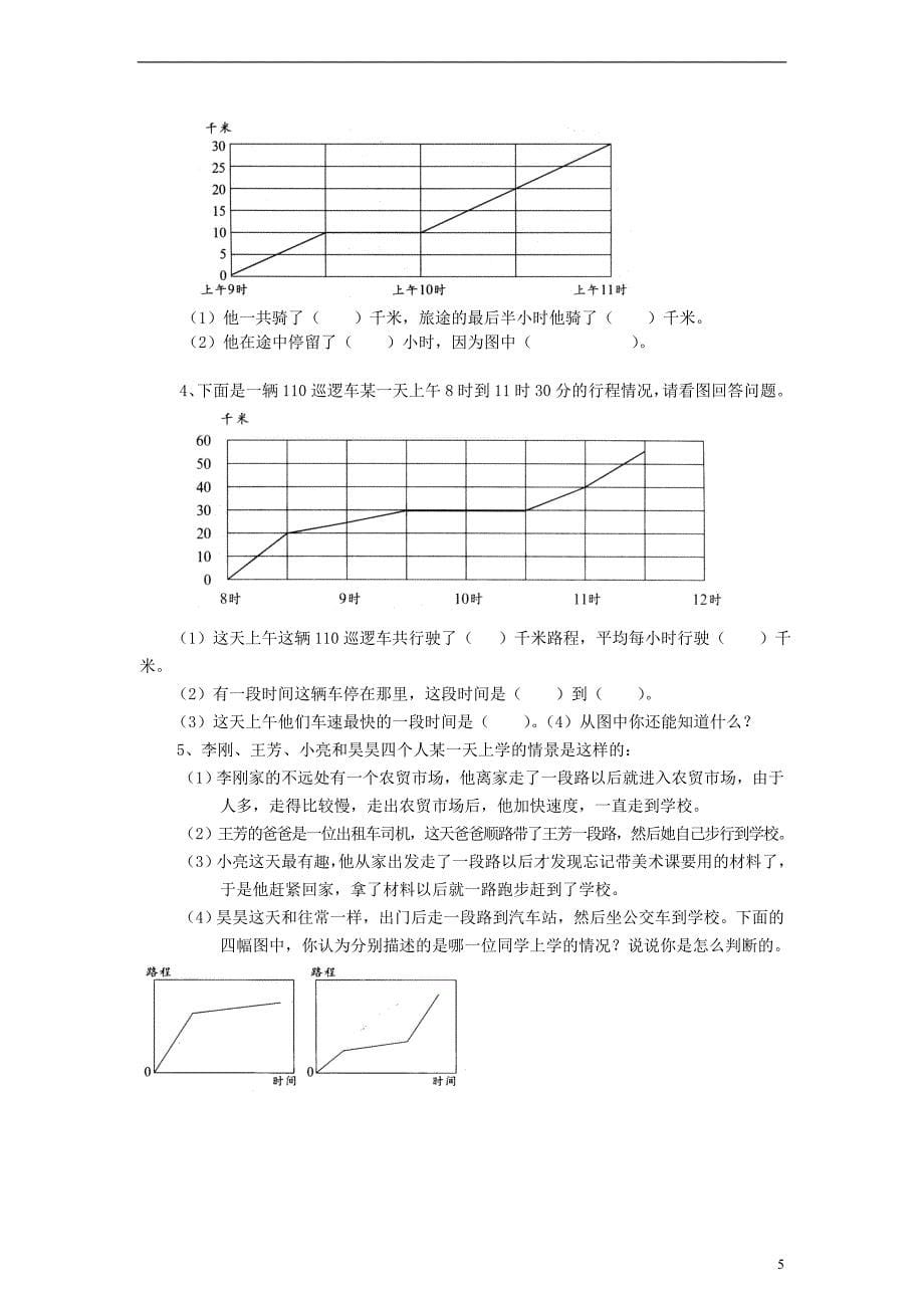 六年级数学下册：期末总复习题—统计图表_人教新课标版[1]_第5页