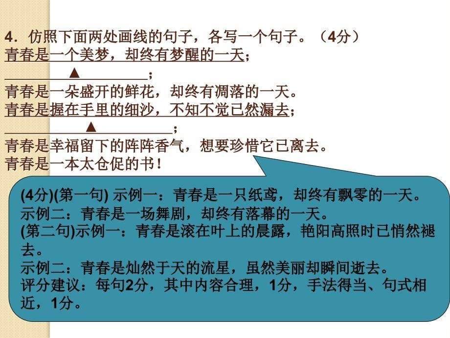 江苏省南通市2010届高三三模考试(语文)试卷讲评课件_第5页