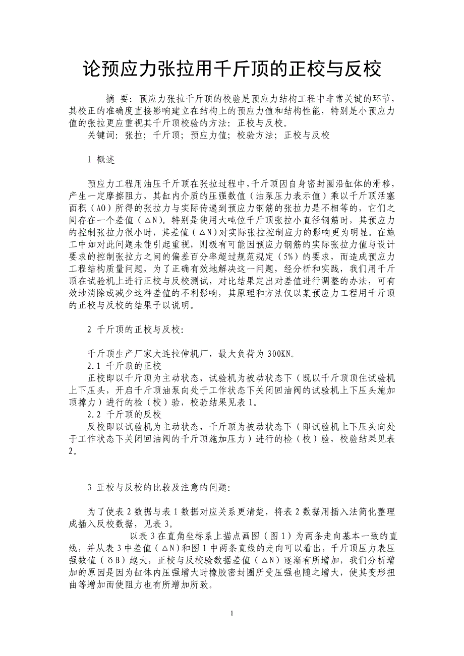 论预应力张拉用千斤顶的正校与反校_第1页