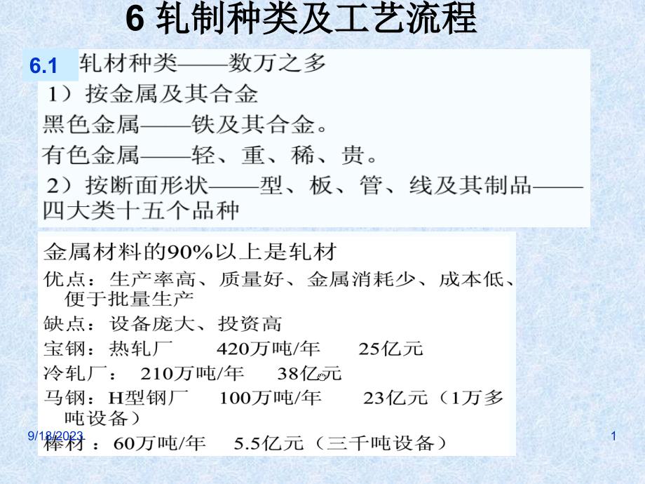 材料成形工艺学-轧材种类及其工艺流程_第1页