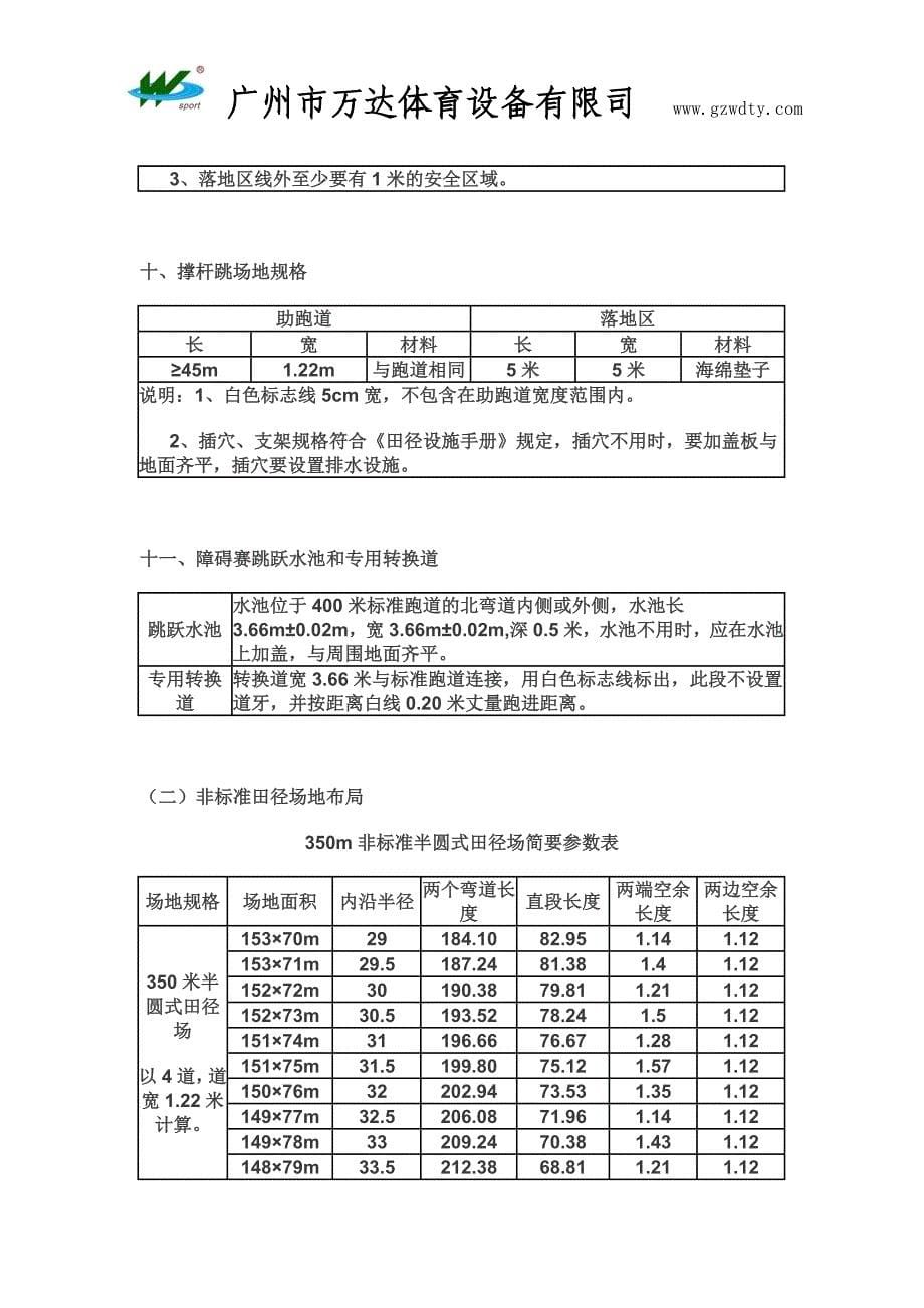 标准塑胶跑道规格  田径运动场地数据_第5页