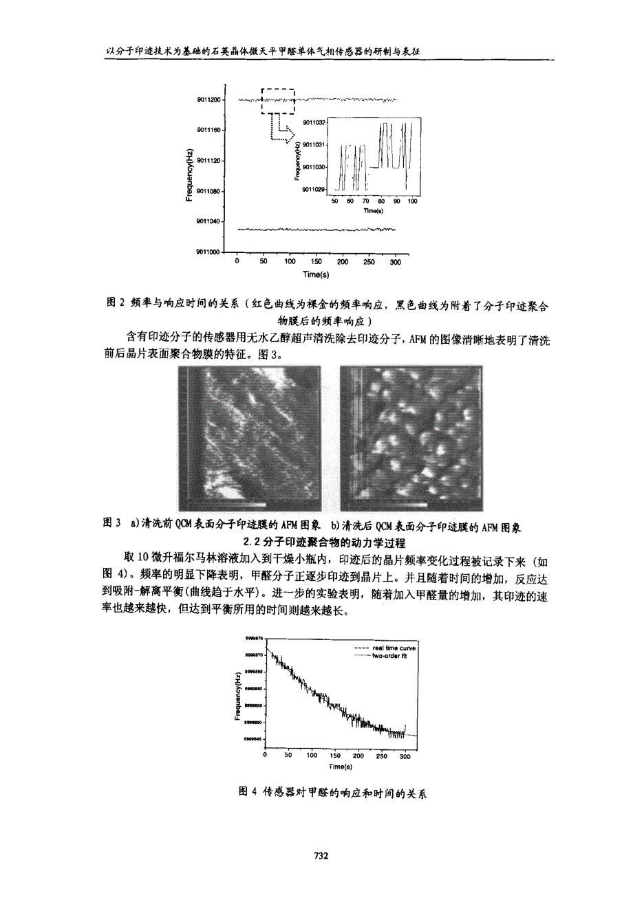 以分子印迹技术为基础的石英晶体微天平甲醛单体气相传感器的研制与表征_第3页