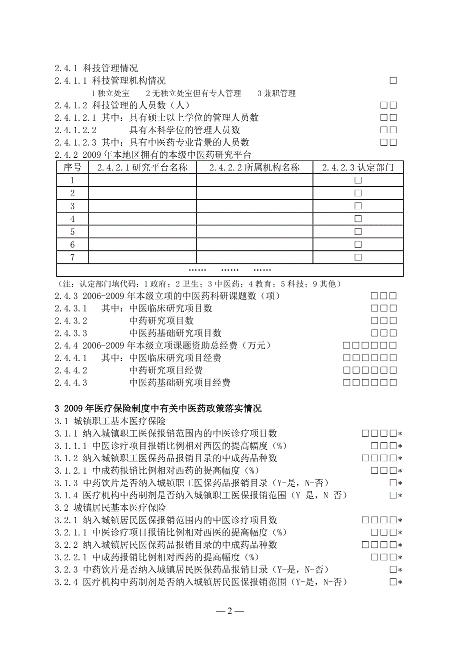 江西省发展中医药事业相关情况调查表_第2页