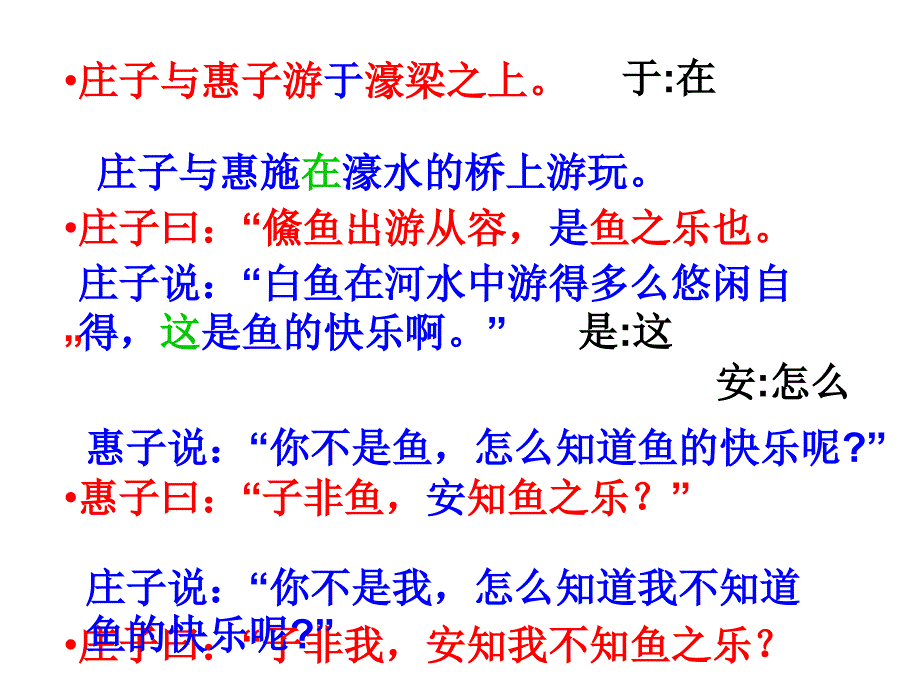 新部编人教版八年级下册语文21《庄子与惠子游于濠梁》_第4页