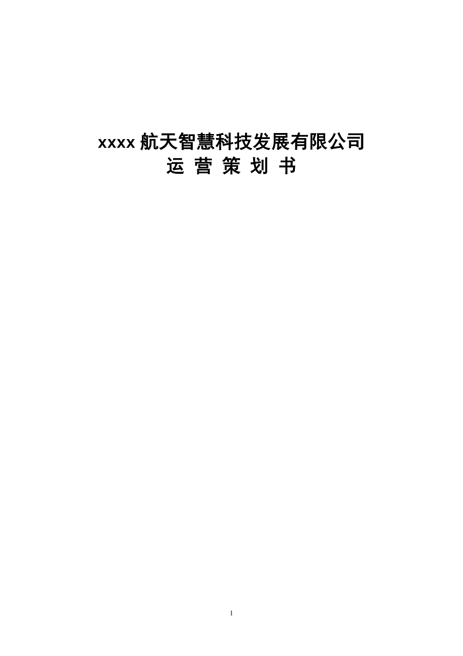 航天智慧科技发展有限公司运营策划书_第1页