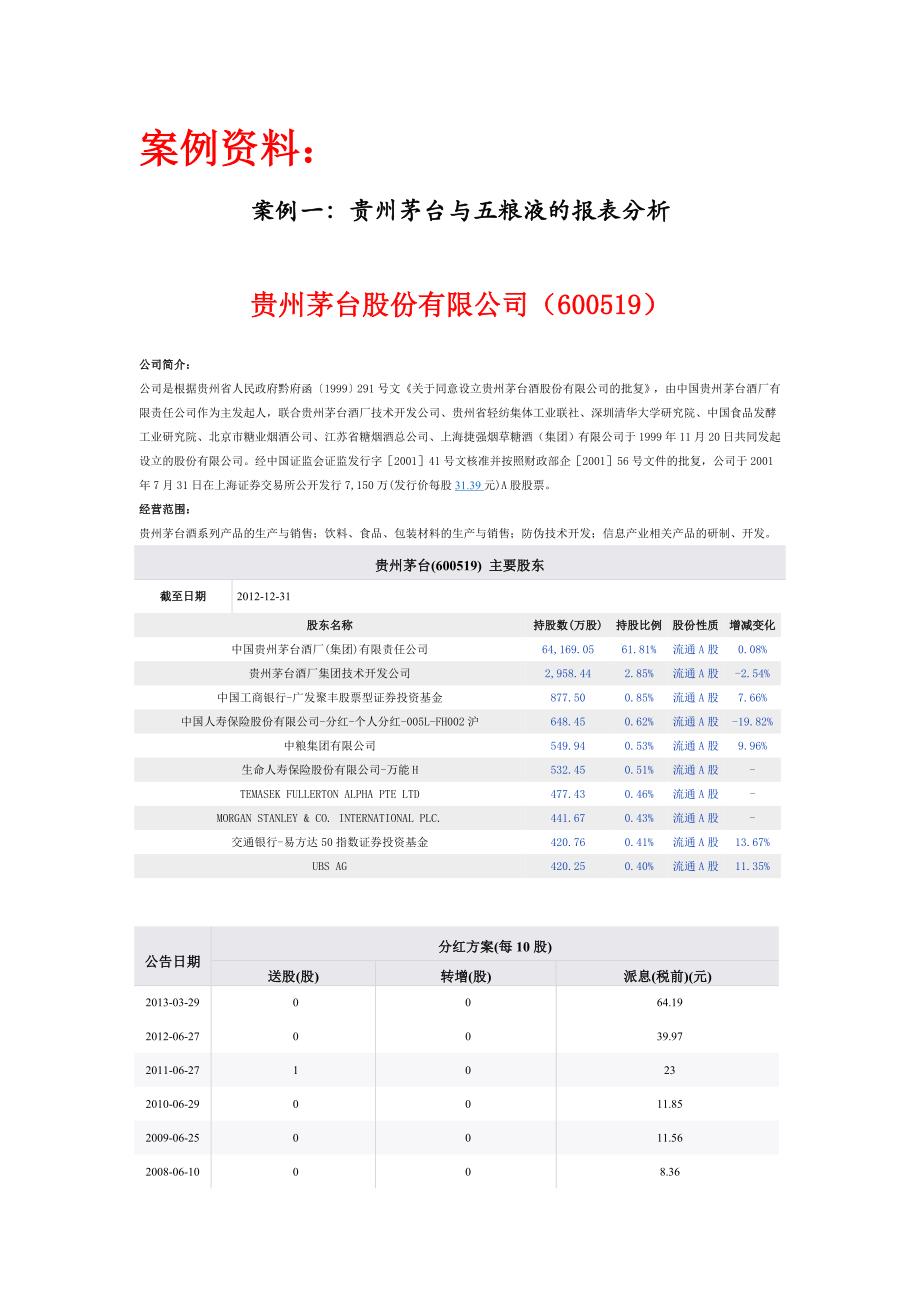 《财务报表分析案例材料》_第1页