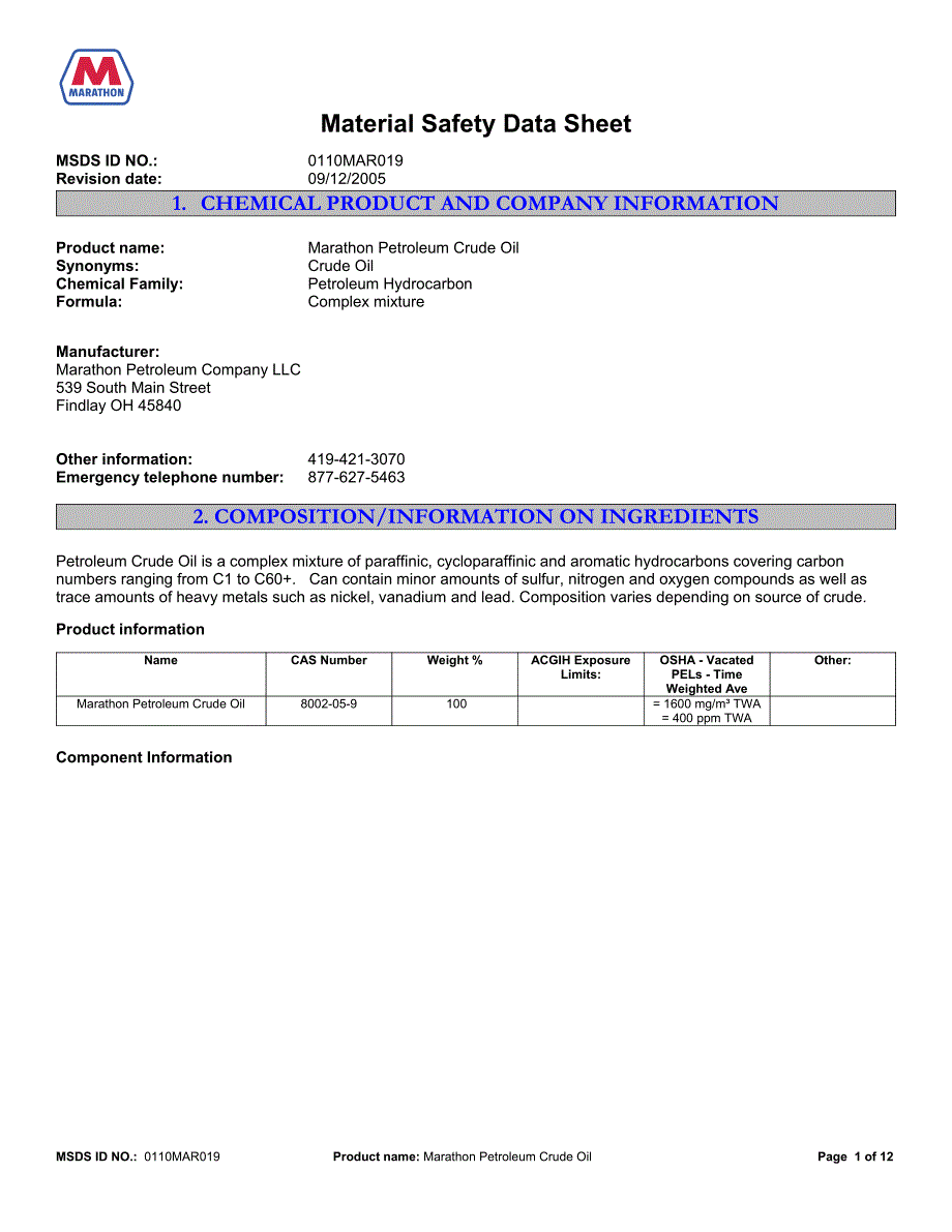 原油 MSDS_第1页