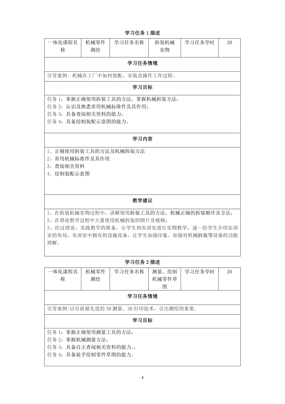 重庆科创学院《机械零件测绘》一体化课程设计方案_第4页