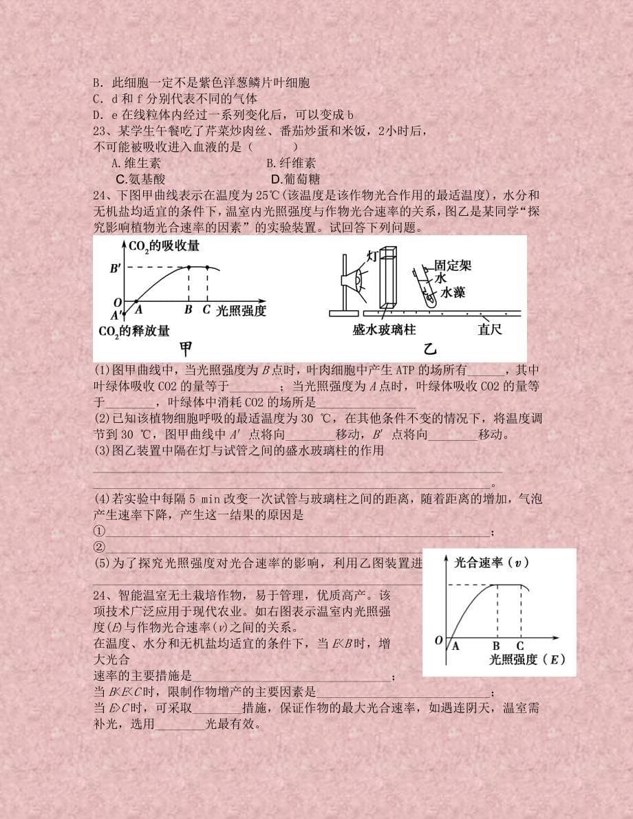 专题一  细胞代谢_第5页