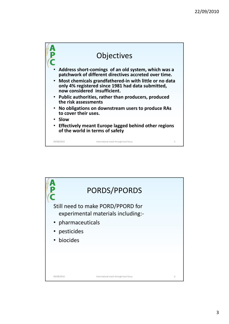 Presentation REACH ‐ Implementation,Application & Impact_第3页