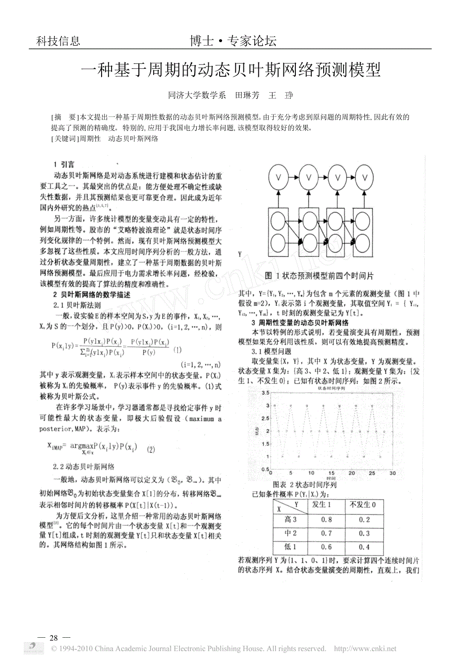 一种基于周期的动态贝叶斯网络预测模型_第1页