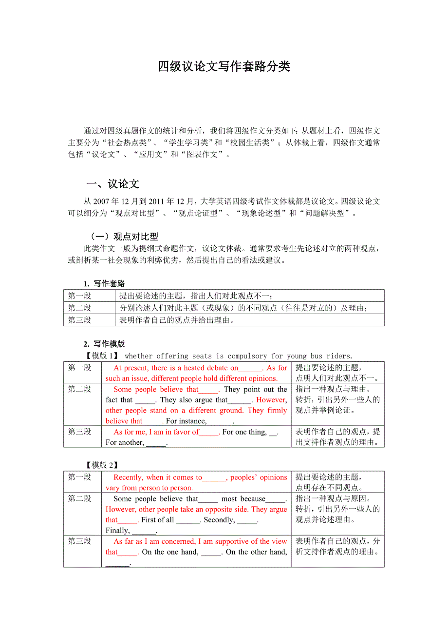 观点论证型写作套路_第1页