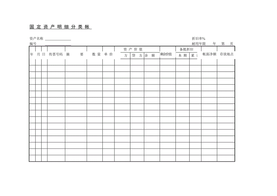 固定资产明细分类帐_第1页