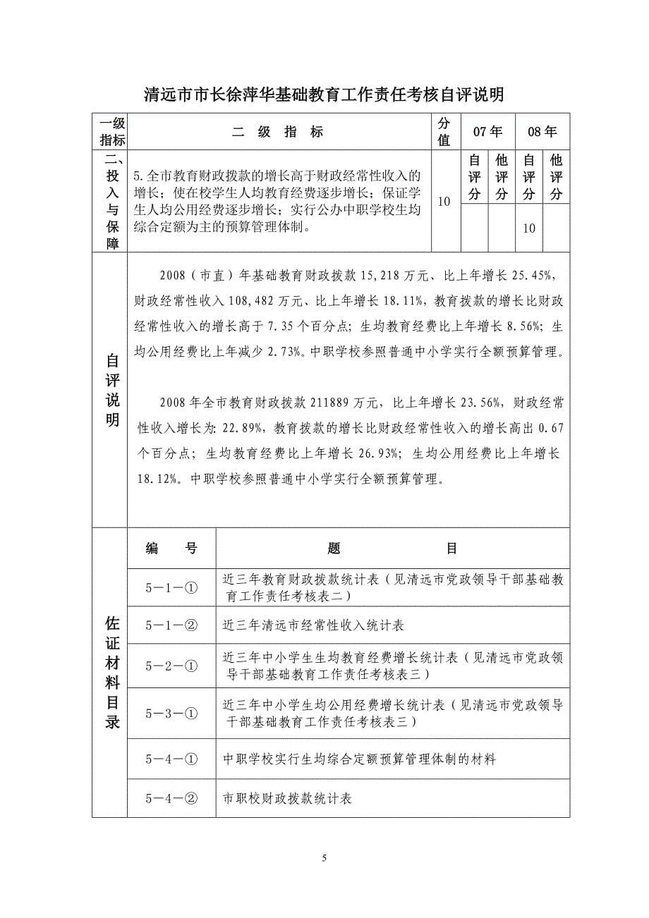 清远市市长徐萍华基础教育工作责任考核自评说明_第5页