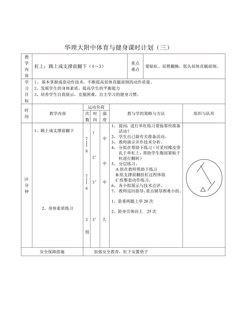 学校体育与健身垫上运动单元教学流程_第5页