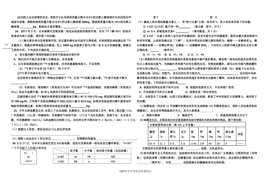 中考化学时事热点试题_第3页