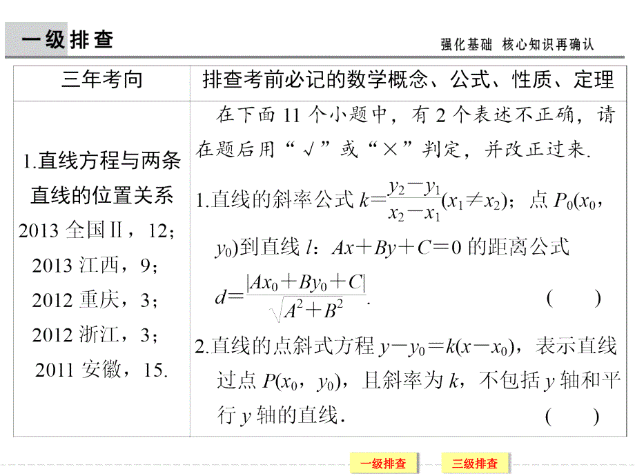 2014届高考数学(理)二轮复习：解析几何_第3页