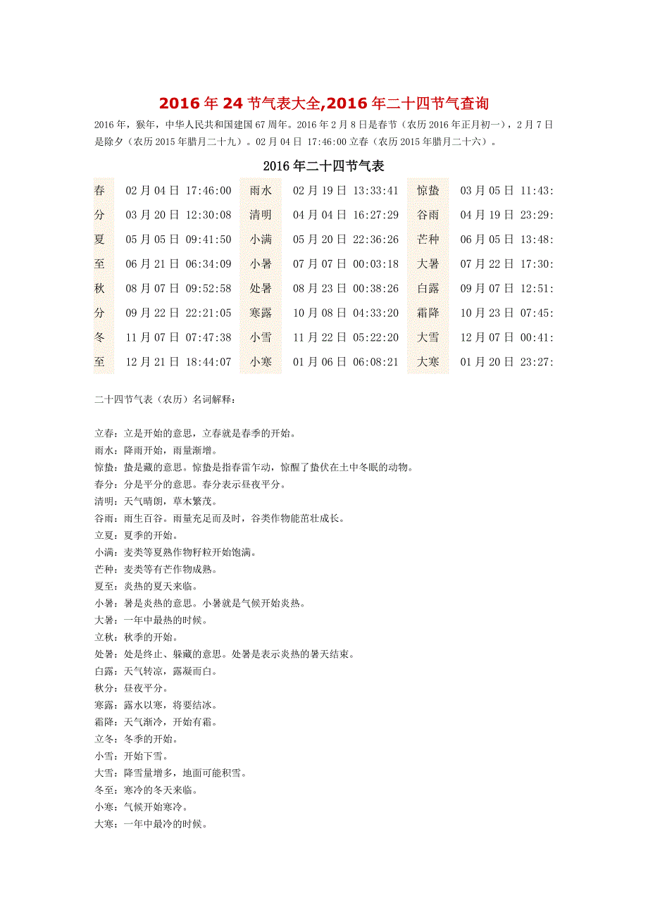 2016年24节气表大全_第1页