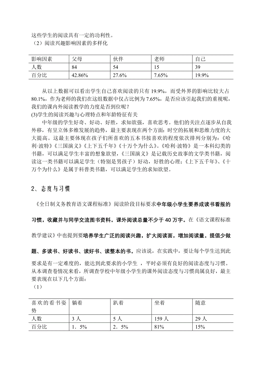 小学中年级阅读水平调查报告_第3页