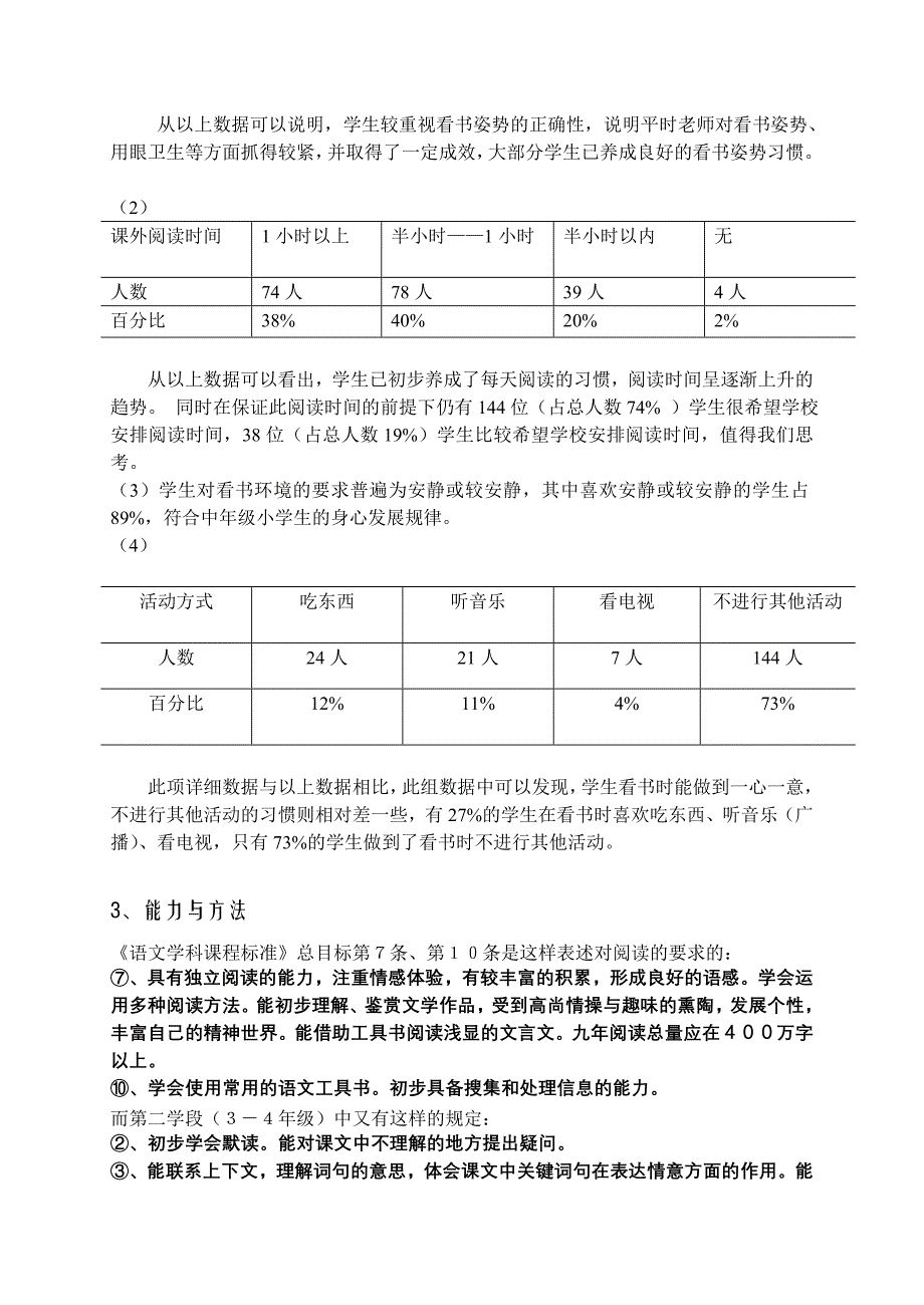 小学中年级阅读水平调查报告_第4页