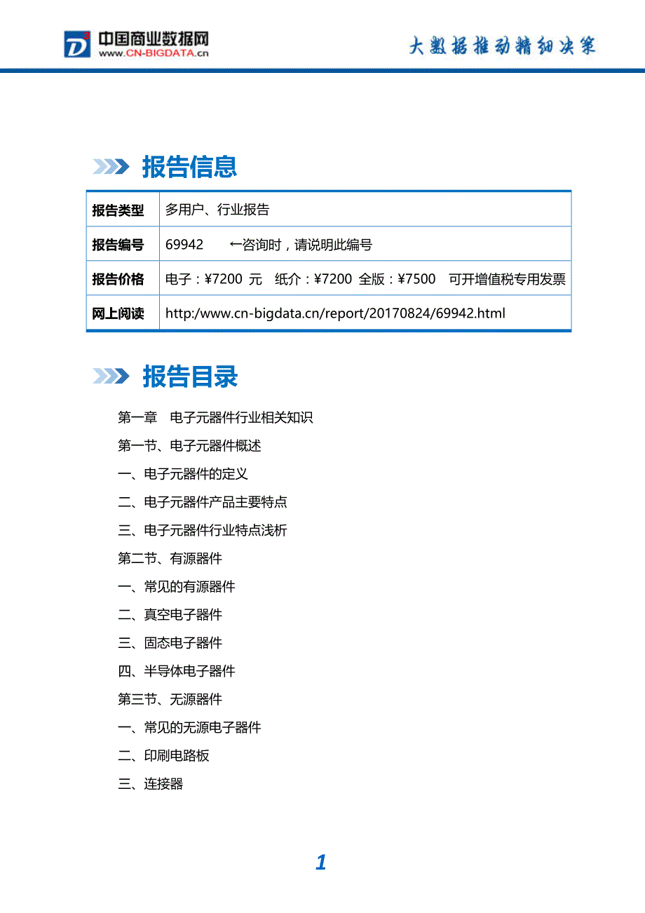 行业供需分析与趋势预测目录电子元器件行业发展预测及投资咨询报告_第2页