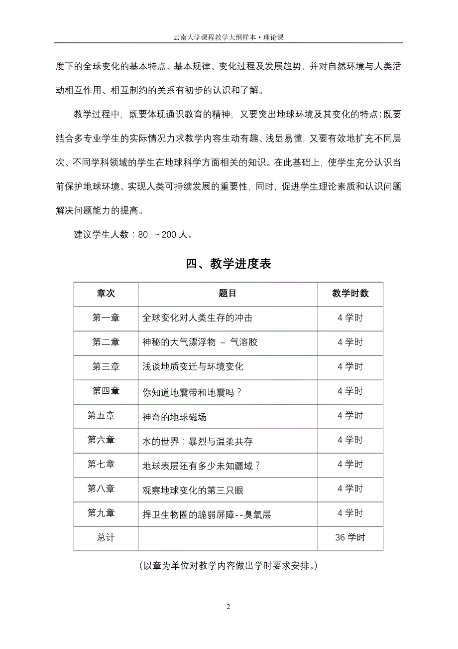 环境变化与人类生存发展教学大纲9_第2页