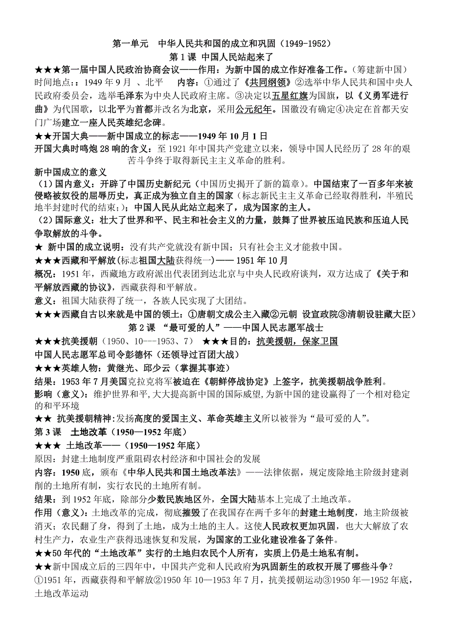 八年级下册历史主要知识点整理_第1页