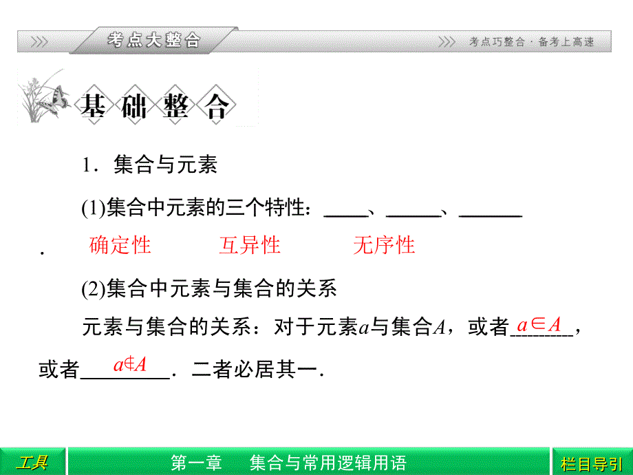 2013数学高考复习 第一章 1课时 集合的概念与运算_第2页